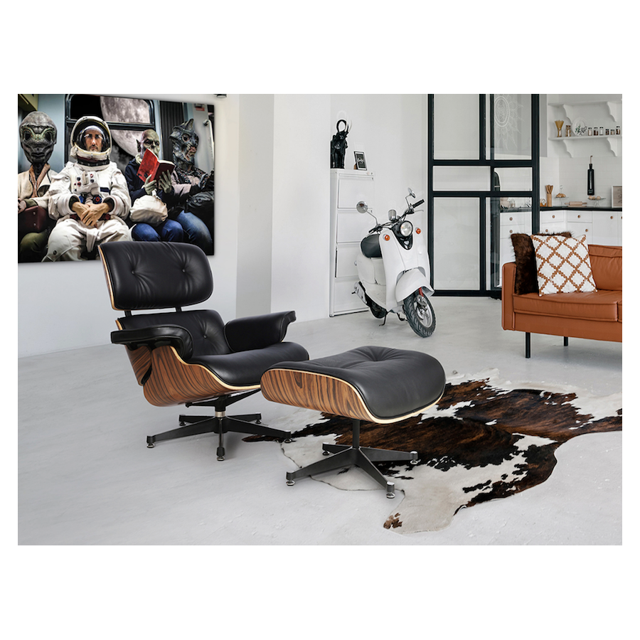 Schuller Fotel relaksacyjny z podnóżkiem EAMES 87cm / 448370