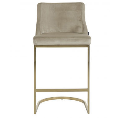 Krzesło barowe BOLTON khaki velvet 48cm / S4460 FR KHAKI VELVET