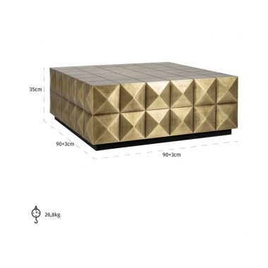 Stolik kawowy COLLADA szczotkowane złoto 90cm / 7587