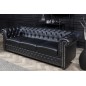 Invicta CHESTERFIELD Sofa 3 osobowa imitacja skóry antyczna czerń 205 x 73 x 85cm / 41447 Invicta CHESTERFIELD Sofa 3 osobowa imitacja skóry antyczna czerń 205 x 73 x 85cm / 41447