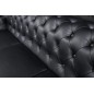 Invicta Sofa Chesterfield 3 osobowa imitacja skóry antyczna czerń 205cm / 41447