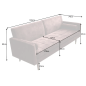 Invicta Sofa COUTURE szampański aksamit 195cm / 43519