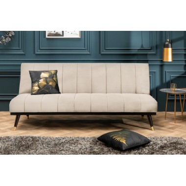 Invicta PETIT BEAUTE sofa rozkładana szampański aksamit 180cm / 43522