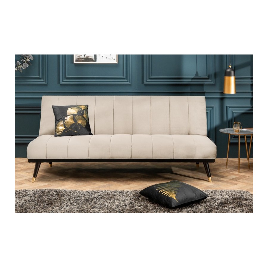 Invicta Sofa PETIT BEAUTE rozkładana szampański aksamit 180cm / 43522