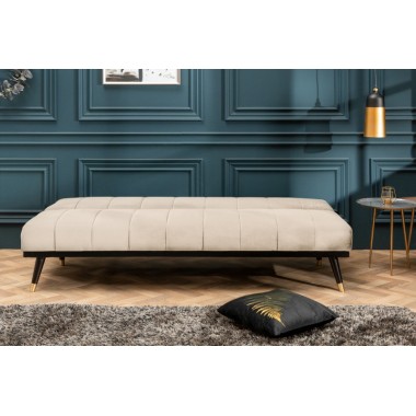 Invicta PETIT BEAUTE sofa rozkładana szampański aksamit 180cm / 43522