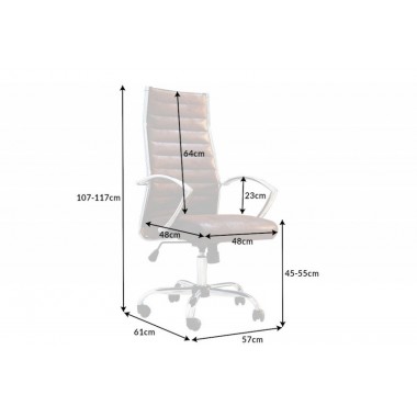 Invicta Fotel biurowy BIG DEAL antyczny brąz 107-117cm / 41419