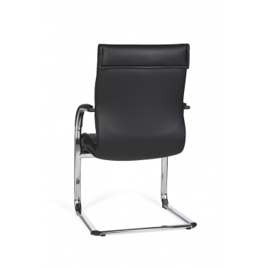 AMSTYLE cantilever MILANO Visitor chair Upholstery artificial leather black rocking chair XXL chrome 120kg Conference chair Desi