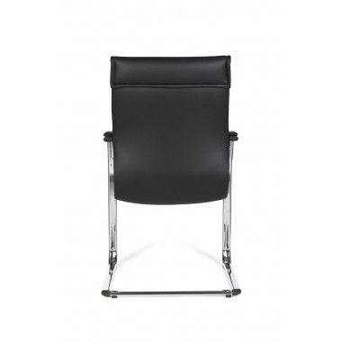 AMSTYLE cantilever MILANO Visitor chair Upholstery artificial leather black rocking chair XXL chrome 120kg Conference chair Desi