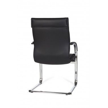 AMSTYLE cantilever MILANO Visitor chair Upholstery artificial leather black rocking chair XXL chrome 120kg Conference chair Desi