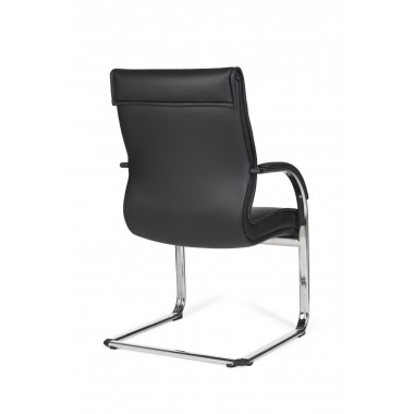 AMSTYLE cantilever MILANO Visitor chair Upholstery artificial leather black rocking chair XXL chrome 120kg Conference chair Desi