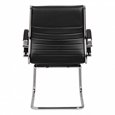 AMSTYLE cantilever SALZBURG Meeting chair in genuine leather Black Rocking Chair XXL chrome 120kg Visitors Chair Design