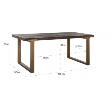 Stół do jadalni CROMFORD MILL drewno z recyklingu 230cm / 7634