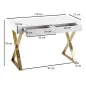 WOHNLING Biurko MDF wysoki połysk białe 118cm / WL6.314
