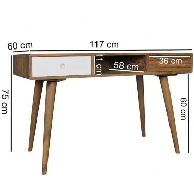 WOHNLING Biurko REPA sheesham z 2 szufladami 117cm / WL1.957