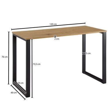 Wohnling Biurko Elements MDF optyka dębu 120cm / WL6.569