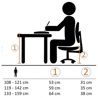 Amstyle Fotel biurowy dziecięcy SALERNO czarny 42cm / SPM1.313