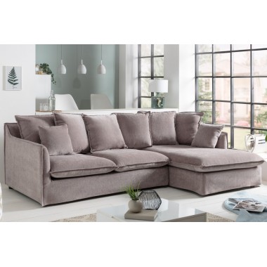 Invicta HEAVEN Sofa narożna aksamit taupe 255cm / 40674