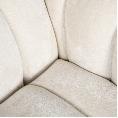 BEAUDY Sofa white chenille ognioodporny 230cm / S5141 FR