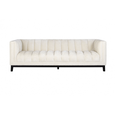 BEAUDY Sofa white chenille ognioodporny 230cm / S5141 FR