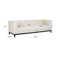 BEAUDY Sofa white chenille ognioodporny 230cm / S5141 FR