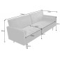 Invicta Sofa COUTURE ciemnoszary microvelours 195cm / 42395