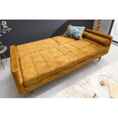 Invicta Sofa COUTURE musztardowo żółty microvelours 195cm / 42490