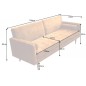 Invicta Sofa COUTURE musztardowo żółty microvelours 195cm / 42490