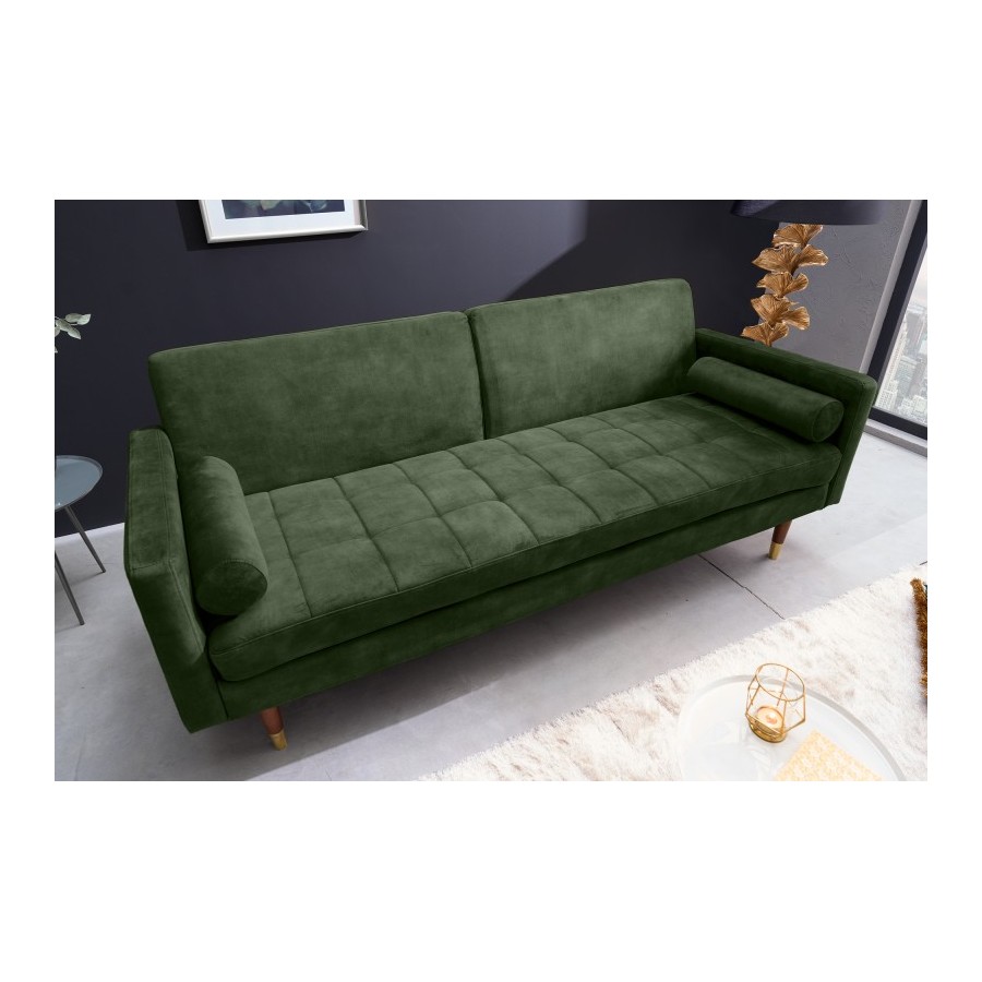 Invicta Sofa COUTURE ciemnozielony microvelours 195cm / 42493