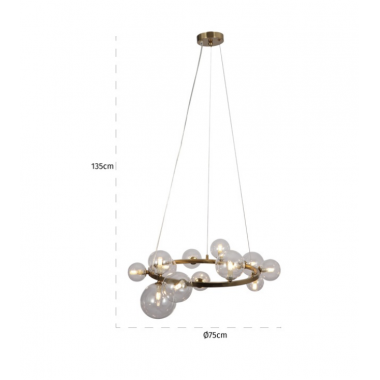 YOSIE Lampa wisząca szczotkowane złoto 76cm / HL-0148