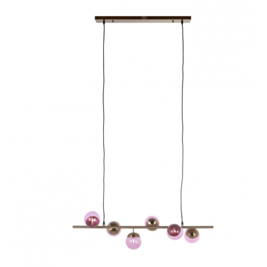 BENTE pink Lampa wisząca szczotkowane złoto 107.5cm / HL-0144