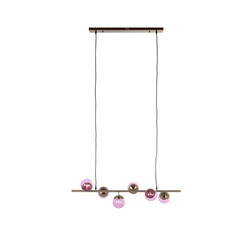 BENTE pink Lampa wisząca szczotkowane złoto 107.5cm / HL-0144