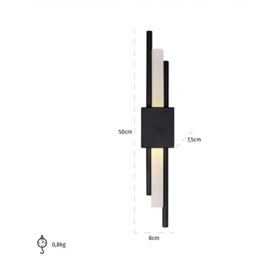 MYLAS Lampa ścienna czarna 8cm / ML-0011