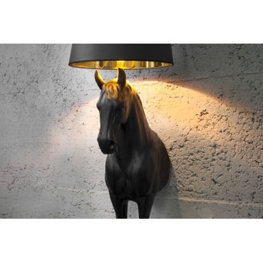 Invicta Lampa podłogowa KOŃ Black Beauty czarna / 30082