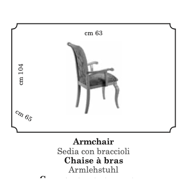 LEONARDO Włoskie Krzesło tapicerowane z podłokietnikami kat. extra 53cm / Arredoclassic