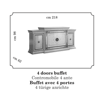 LEONARDO Włoska komoda 4 drzwiowa 218cm / Arredoclassic