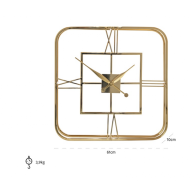 Zegar ścienny LYNDI złoty 61cm / KK-0078