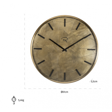Zegar ścienny ALFORD szczotkowane złoto Ø 60cm / KK-0087