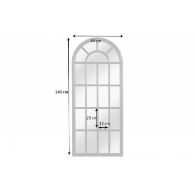 Invicta Lustro ścienne Castillo czarne 140cm / 43631