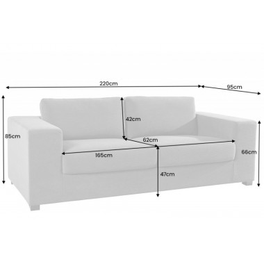 Invicta Sofa LOUNGER niebieski sztruks 220cm / 43757