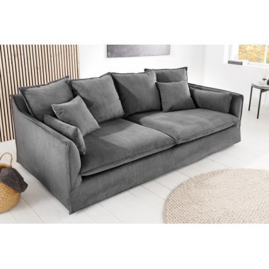 Invicta Sofa HEAVEN 3 osobowa szary sztruks 202cm / 43443