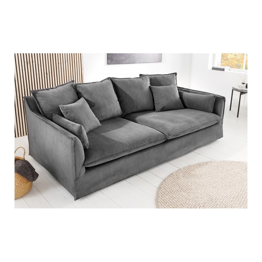 Invicta Sofa HEAVEN 3 osobowa szary sztruks 202cm / 43443