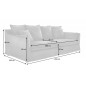 Invicta Sofa HEAVEN 3 osobowa szary sztruks 202cm / 43443