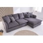 Invicta HEAVEN Sofa narożna prawostronna szary sztruks 255cm / 45445