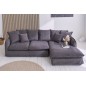 Invicta HEAVEN Sofa narożna prawostronna szary sztruks 255cm / 45445