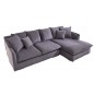 Invicta HEAVEN Sofa narożna prawostronna szary sztruks 255cm / 45445