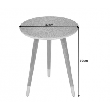 Invicta Stolik kawowy ALCASAR antyczne srebro Ø 40cm / 43353