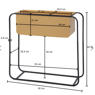 Wohnling Stojak na kwiaty metalowy czarno złoty 60x60x24cm / WL6.747