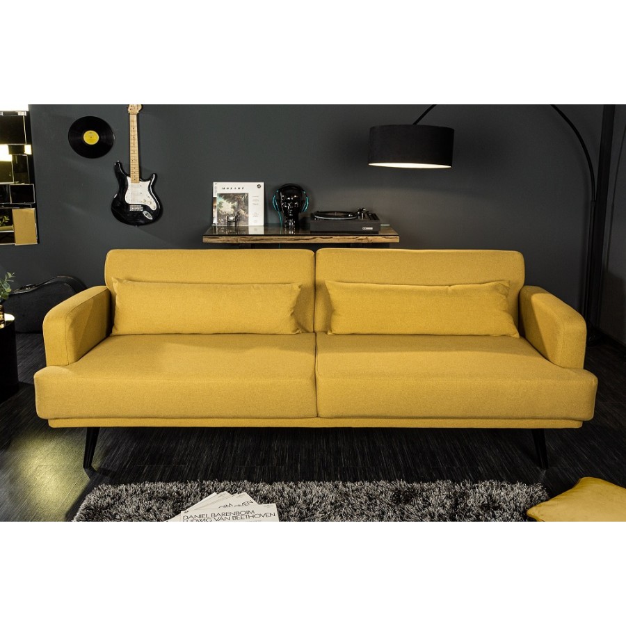 STUDIO Sofa 214cm z funkcją spania kolor musztardowy żółty / 39466