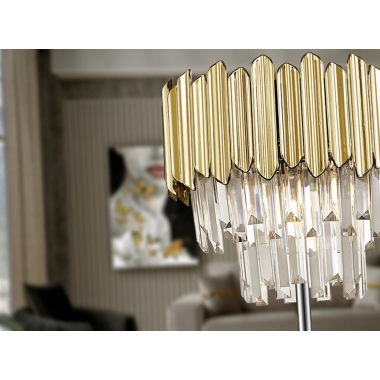 Schuller Lampa stołowa TIARA 1L chrome gold / 605281