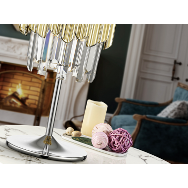 Schuller Lampa stołowa TIARA 1L chrome gold / 605281